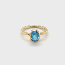 Laden und Abspielen von Videos im Galerie-Viewer, Ring Abby aus 585 Gelbgold mit Aquamarin