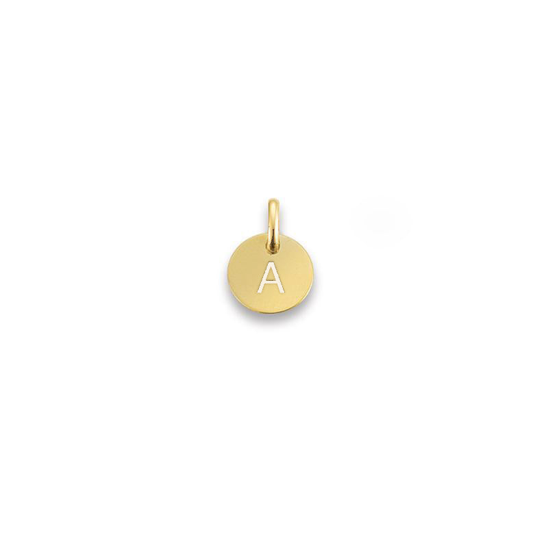 Anhänger Plättchen rund aus 585 Gelbgold - 10mm