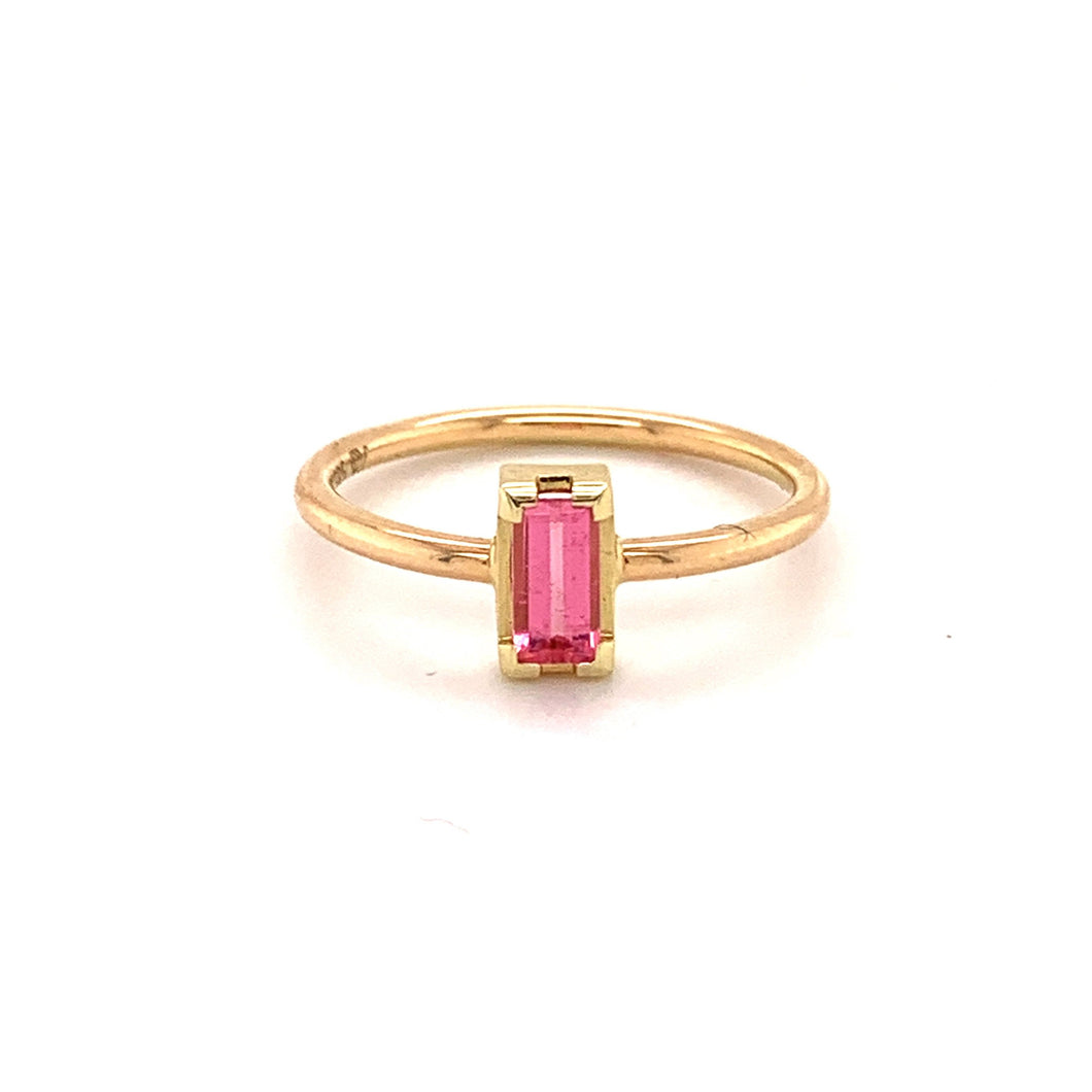 Ring Lina aus 585 Gelbgold mit rosa Turmalin